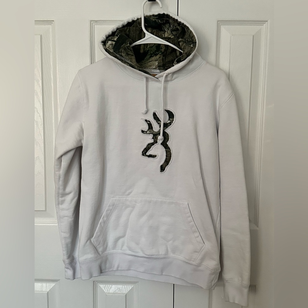 Browning White Hoodie with Logo